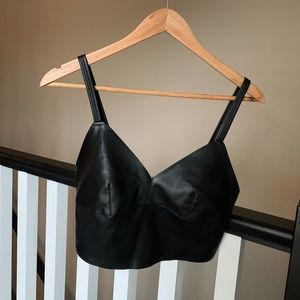 Faux Leather Bralette Top and Skirt Set